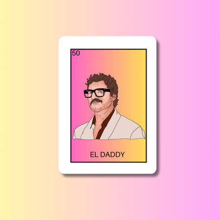 El Daddy Pedro Pascal Loteria Sticker