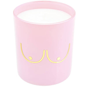 Pink Ribbon Pastel Pink Boobs Candle