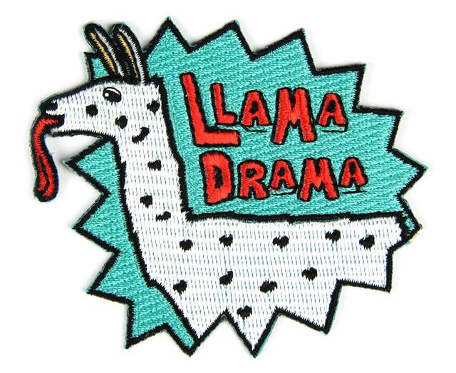 Llama Drama Iron on Patch