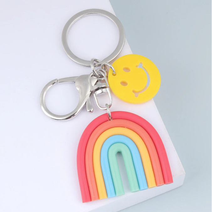 Happy Rainbow Keychain