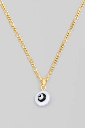 White Evil Eye Pendant Necklace