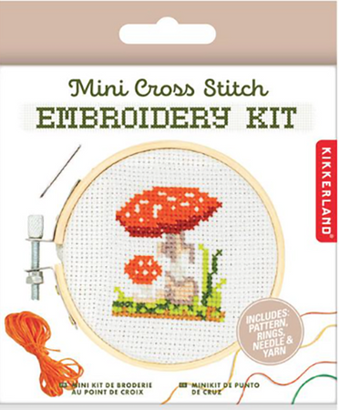 Mini Cross-stitch Embroidery Kit- Mushroom