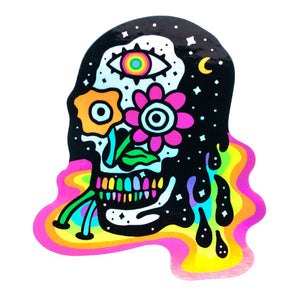 Rainbow Skull Holographic Sticker