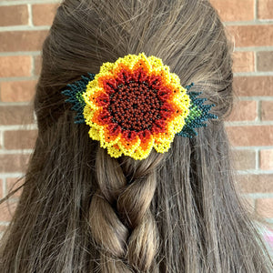 Beaded Floral Hair Clip