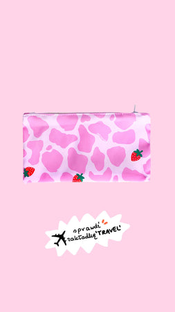 Strawberry Cow Makeup Bag