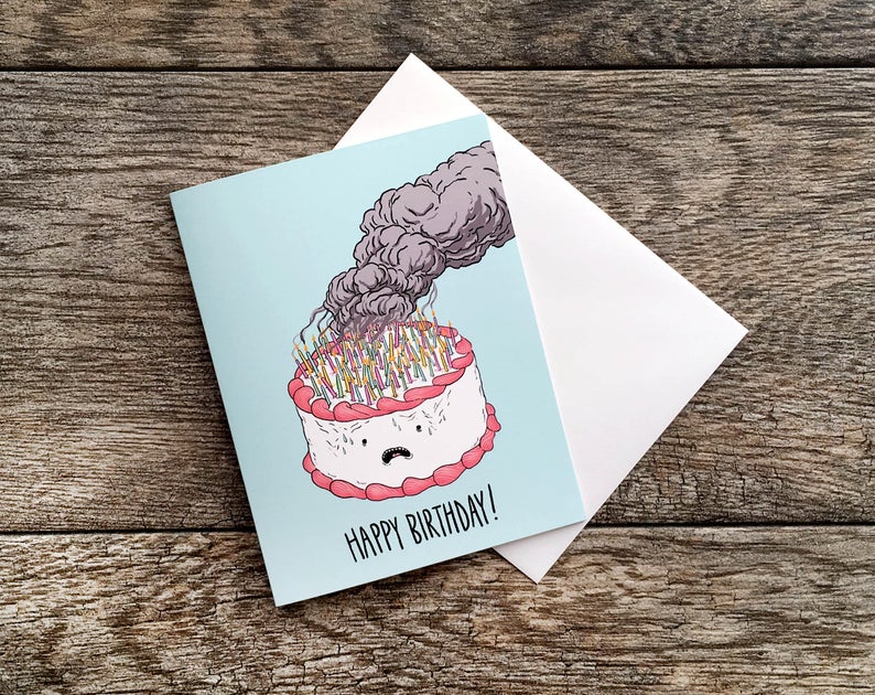 Cake on Fire HBD Card