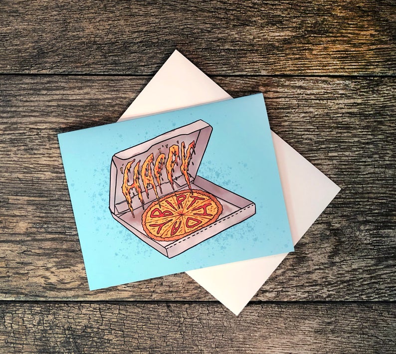 Pizza Box Birthday Card