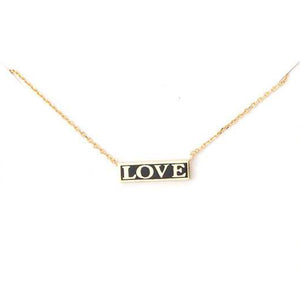 Black & Gold Love Charm Necklace